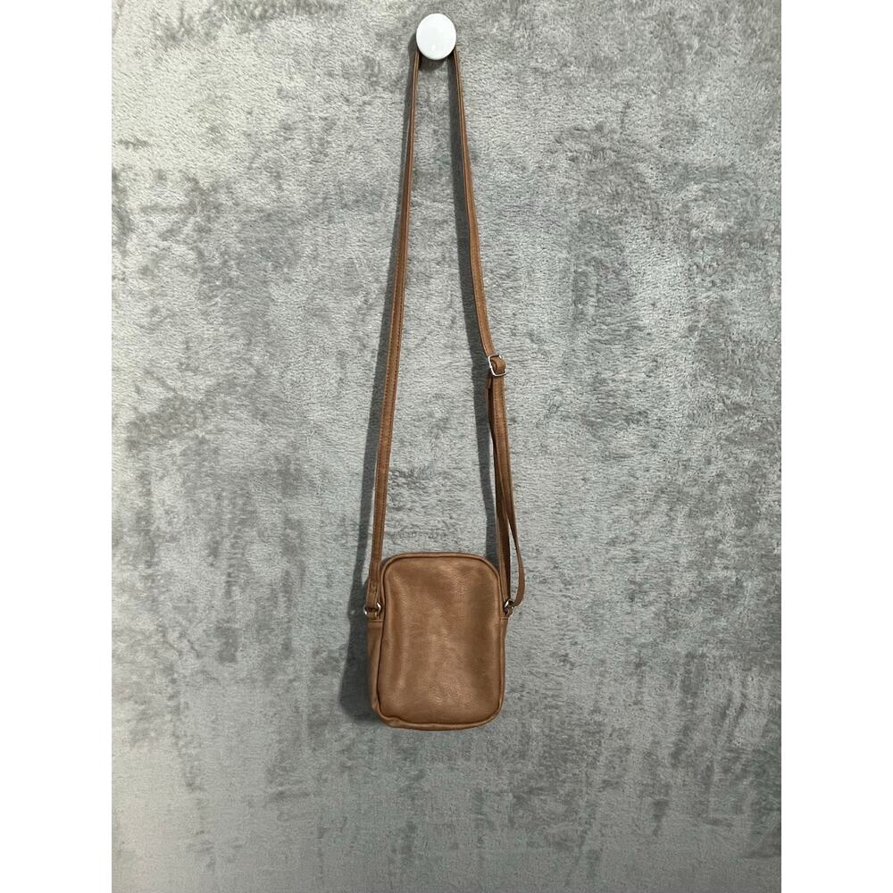 Multisac Crossbody Mini Purse Tan Faux Leather Travel Commuter Minimalist - Picture 3 of 10